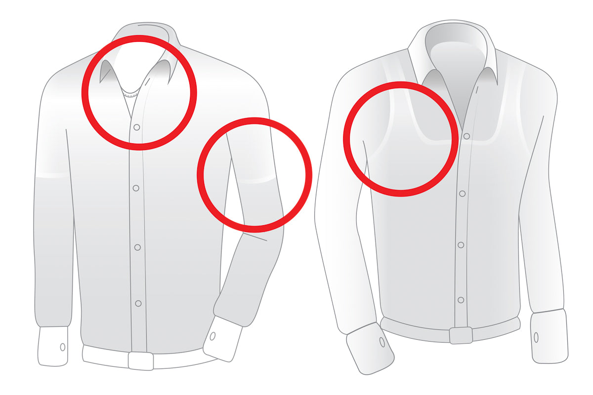 When you wear a normal V-neck or tank-top as an undershirt, the collar is often visible when you leave your top buttons open. The outline shadows of the white undershirt is also visible under thin shirt because white is the worst color for an undershirt.