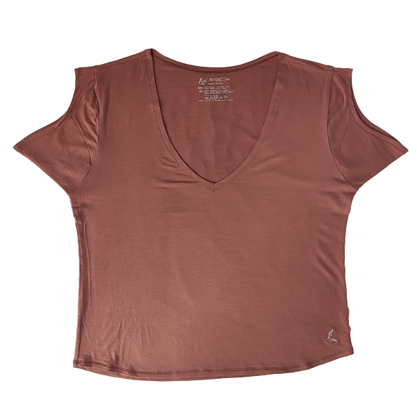 The Gorge deep V-neck undershirt from LESPIRANT laying flat
